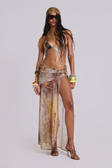 Thalita Cut Out Maxi Skirt with Bead Trims