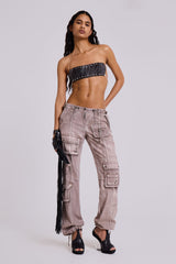 Ara Low-Rise Washed Cargo Trousers