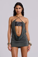 Selma Backless Draped Mini Dress