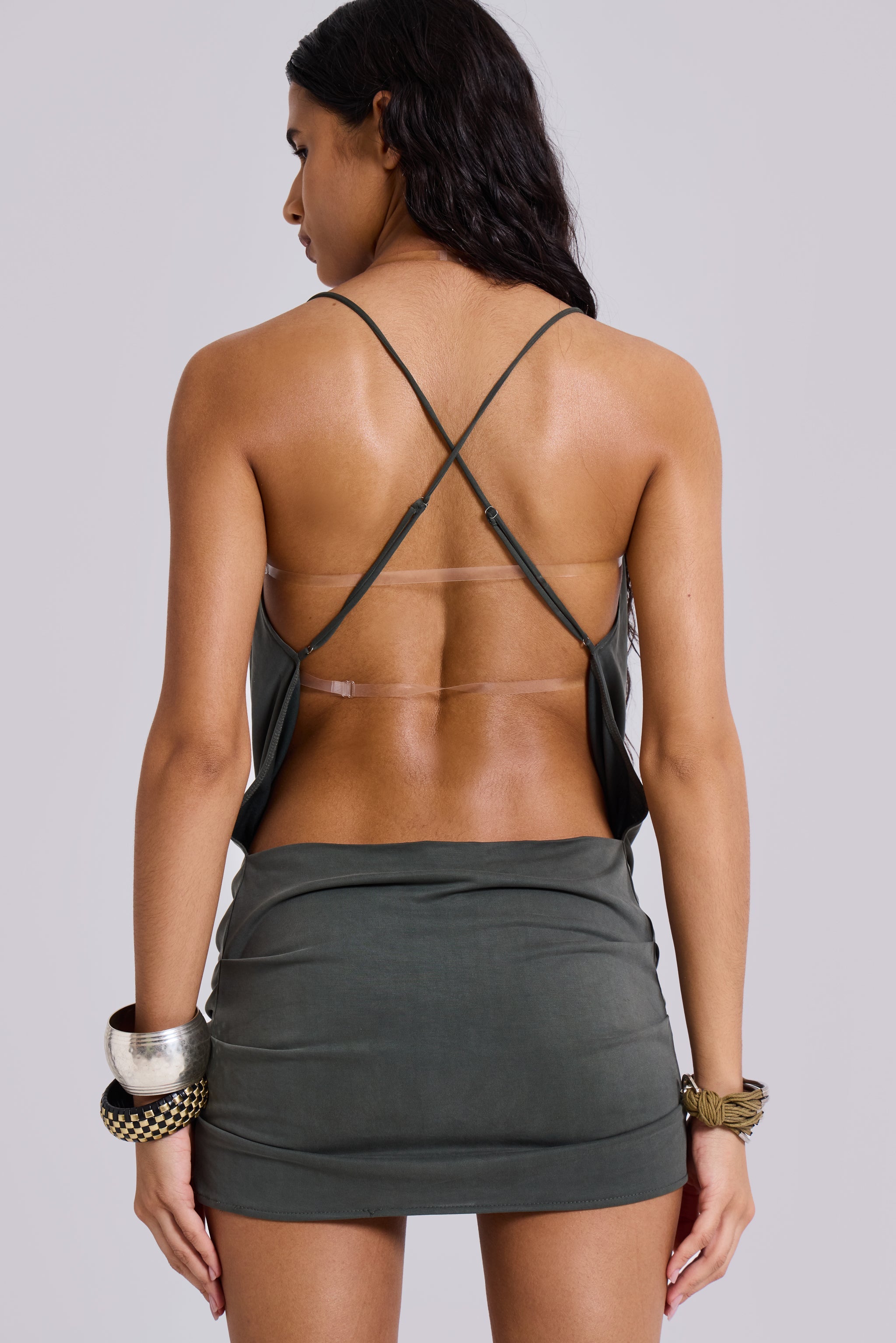 Selma Backless Draped Mini Dress