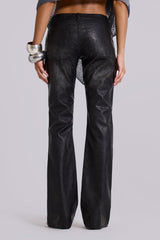 Black Cooper PU Bootcut Jeans