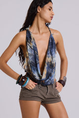 Zuri Backless Chiffon Top