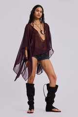 Kaiane Chiffon Cape Top