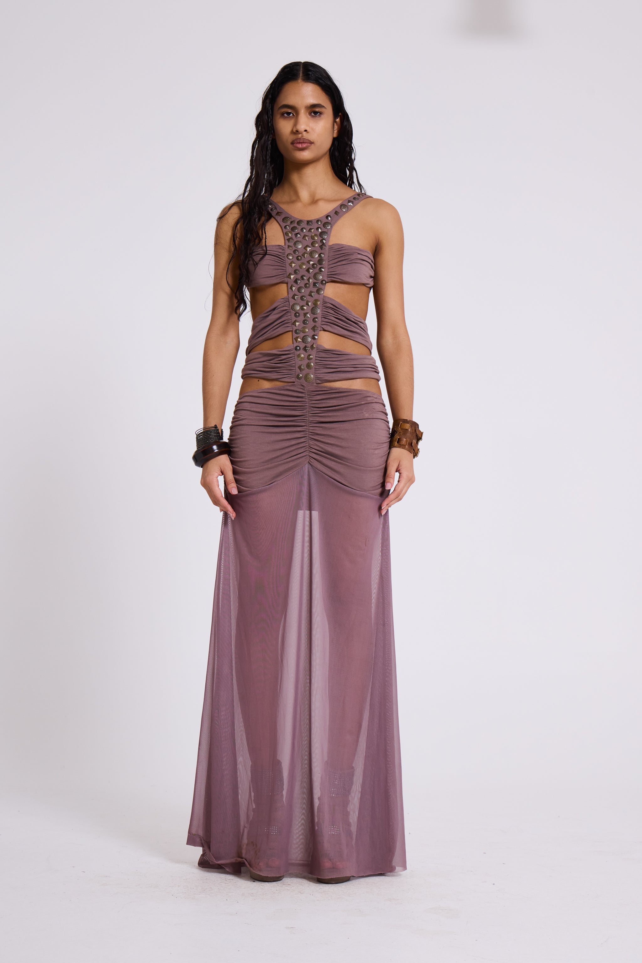 Hadassa Cut-Out Hand-Beaded Maxi Dress