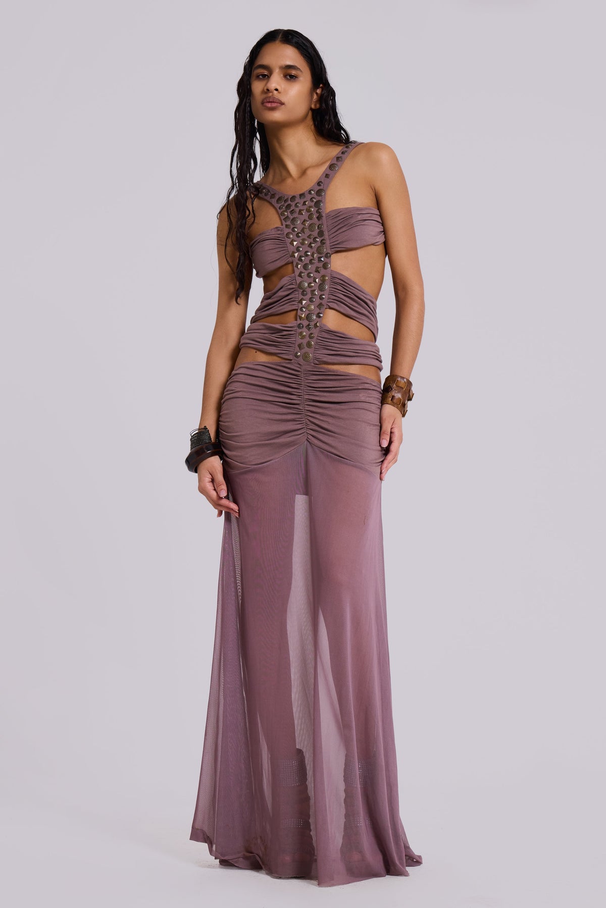 Hadassa Cut-Out Hand-Beaded Maxi Dress