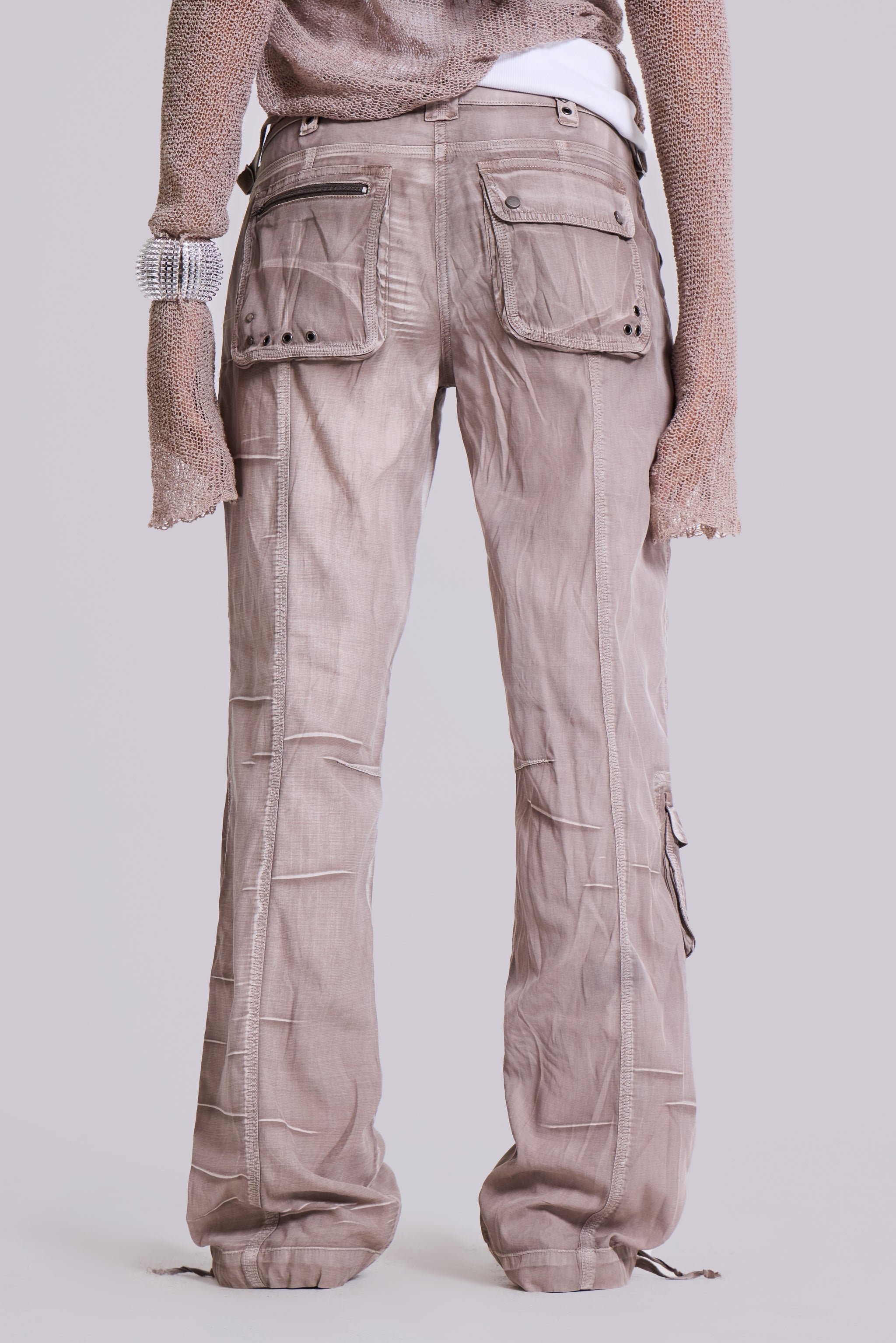 Ara Low-Rise Washed Cargo Trousers