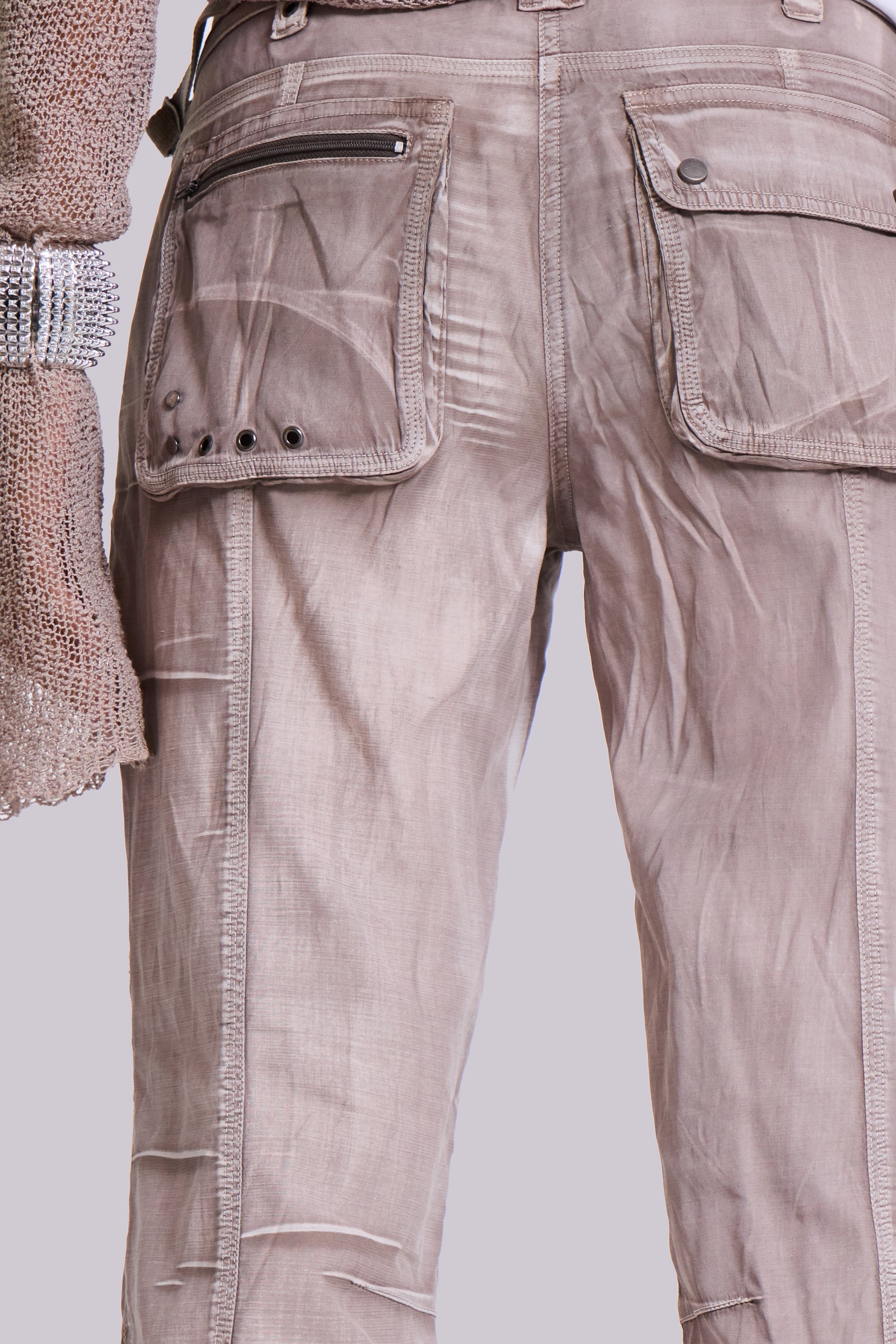 Ara Low-Rise Washed Cargo Trousers