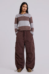 Brown Parachute Cargo Pants