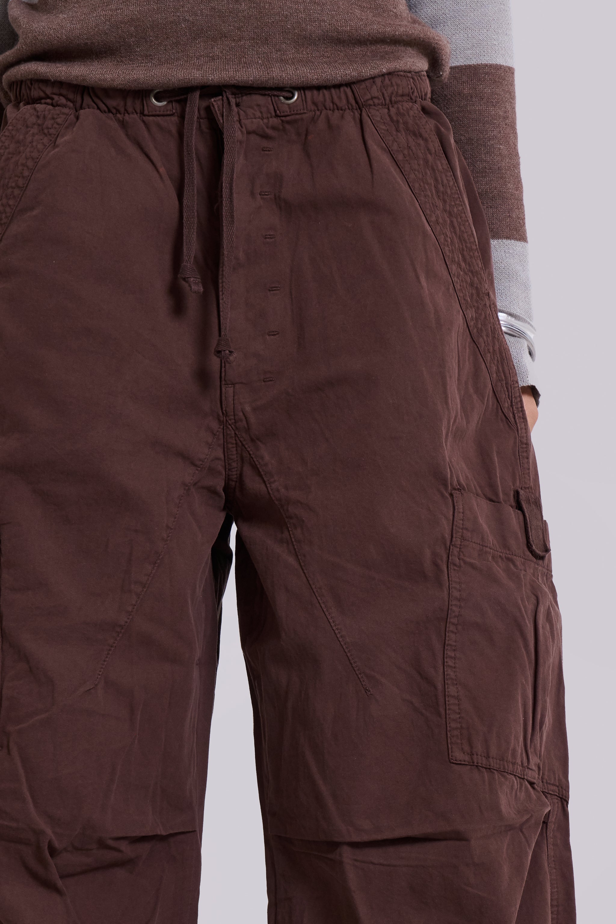 Brown Parachute Cargo Pants