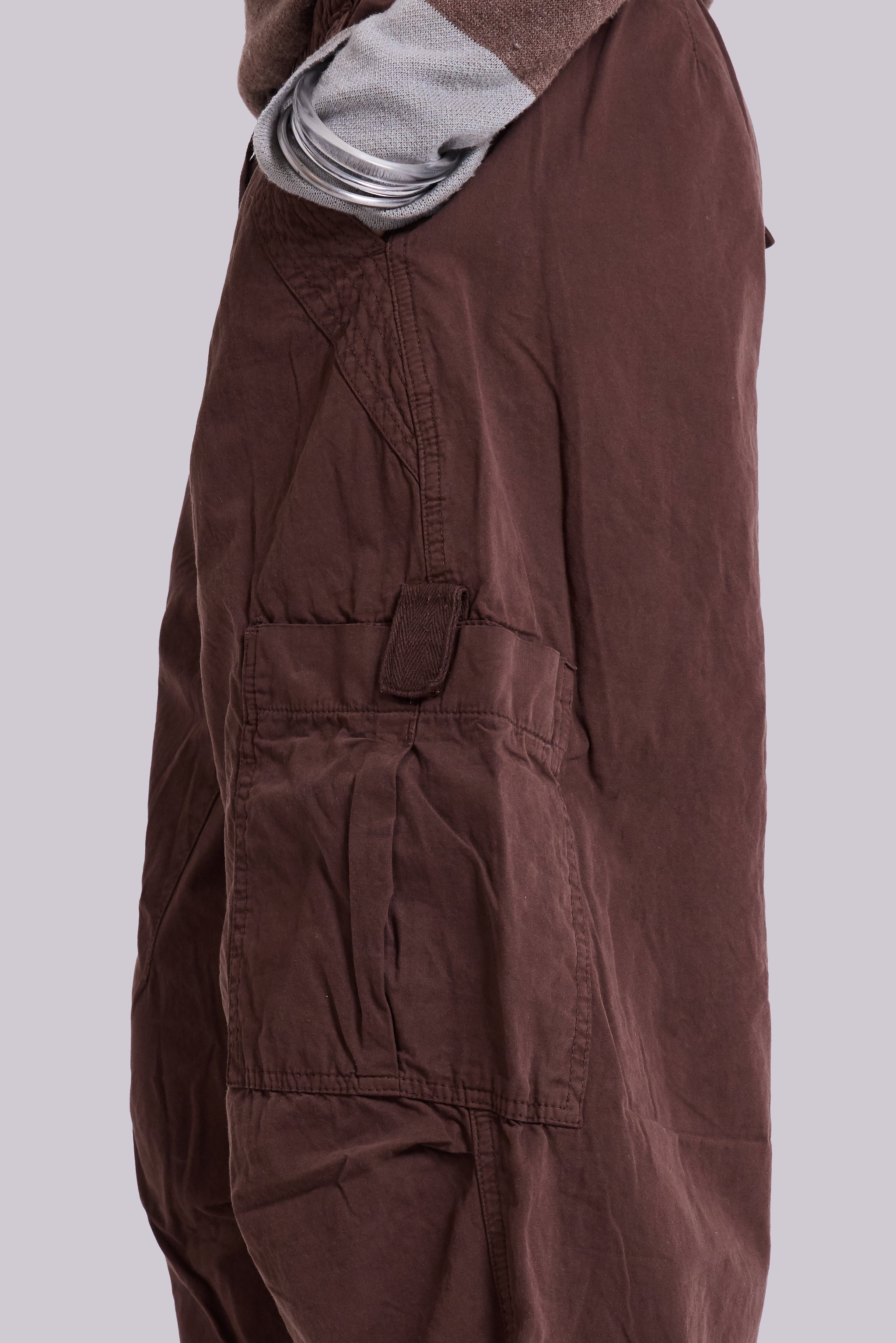 Brown Parachute Cargo Pants