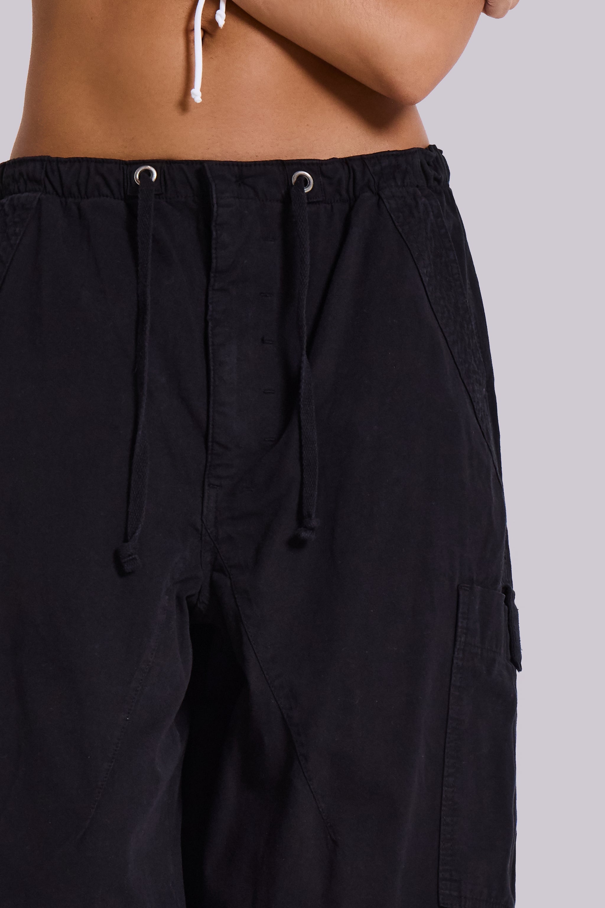 Black Parachute Cargo Shorts