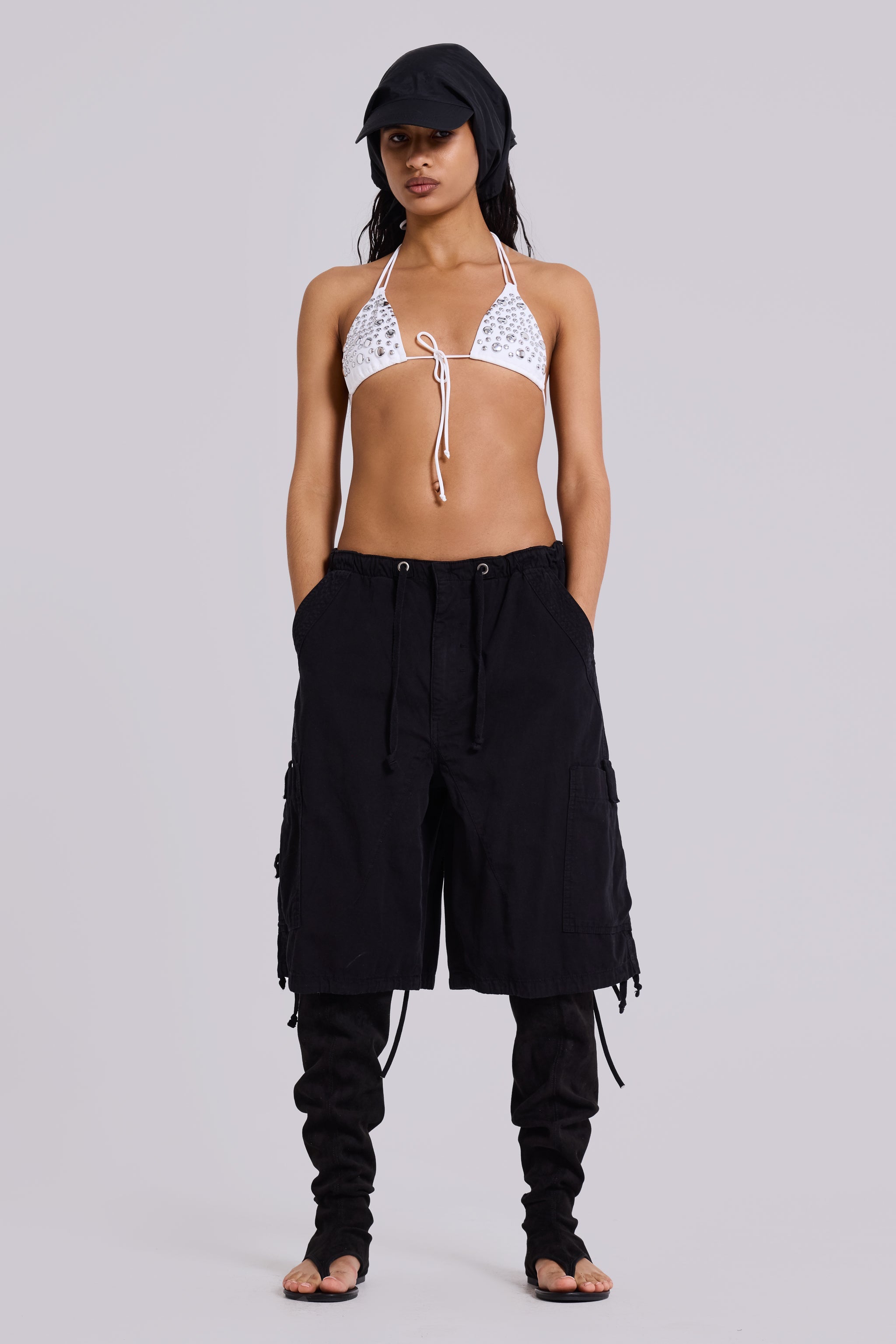 Black Parachute Cargo Shorts