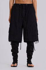 Black Parachute Cargo Shorts
