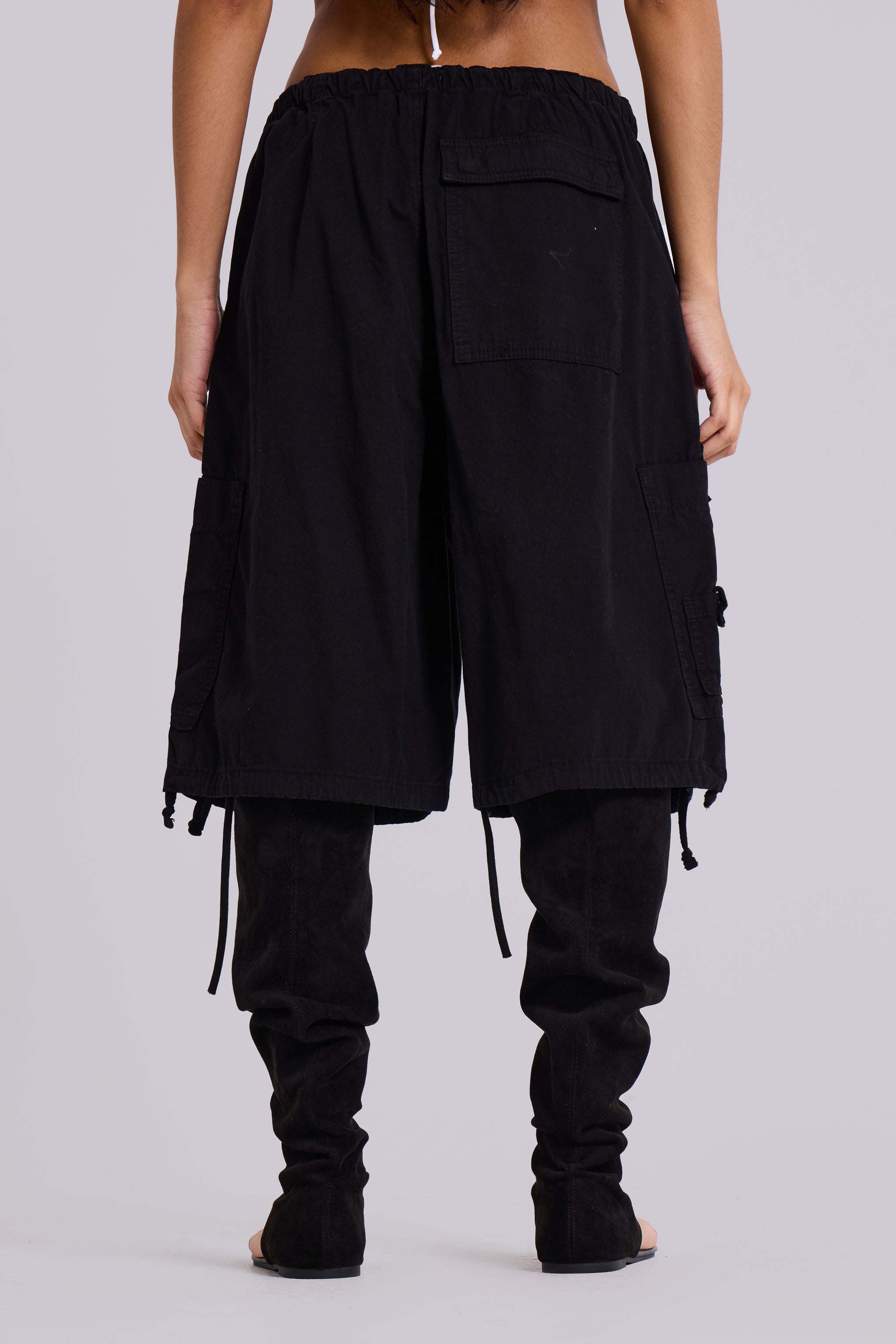 Black Parachute Cargo Shorts