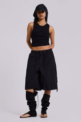 Black Parachute Cargo Shorts