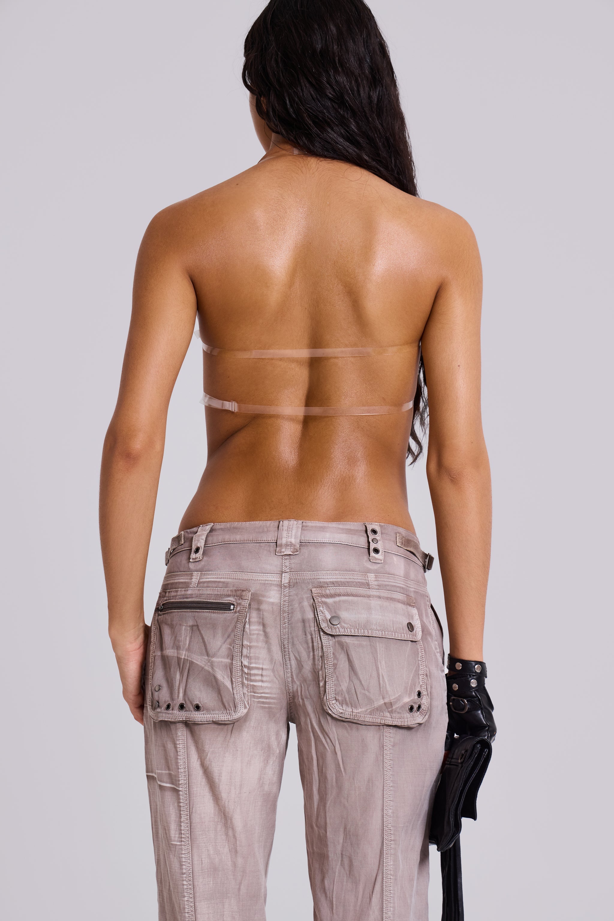 Censored PU Leather Bralette Top