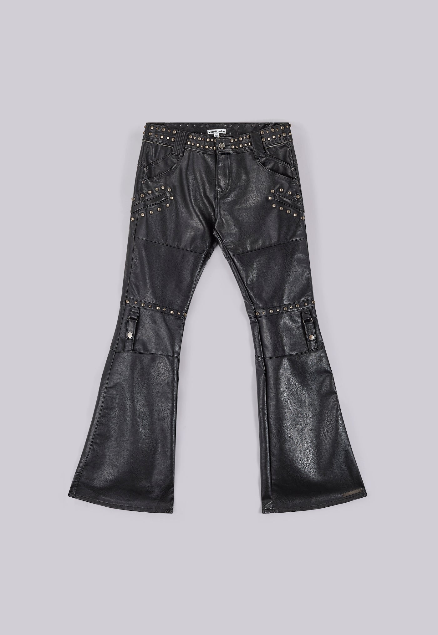 Black Carbon Studded Drift Bootcut Pants