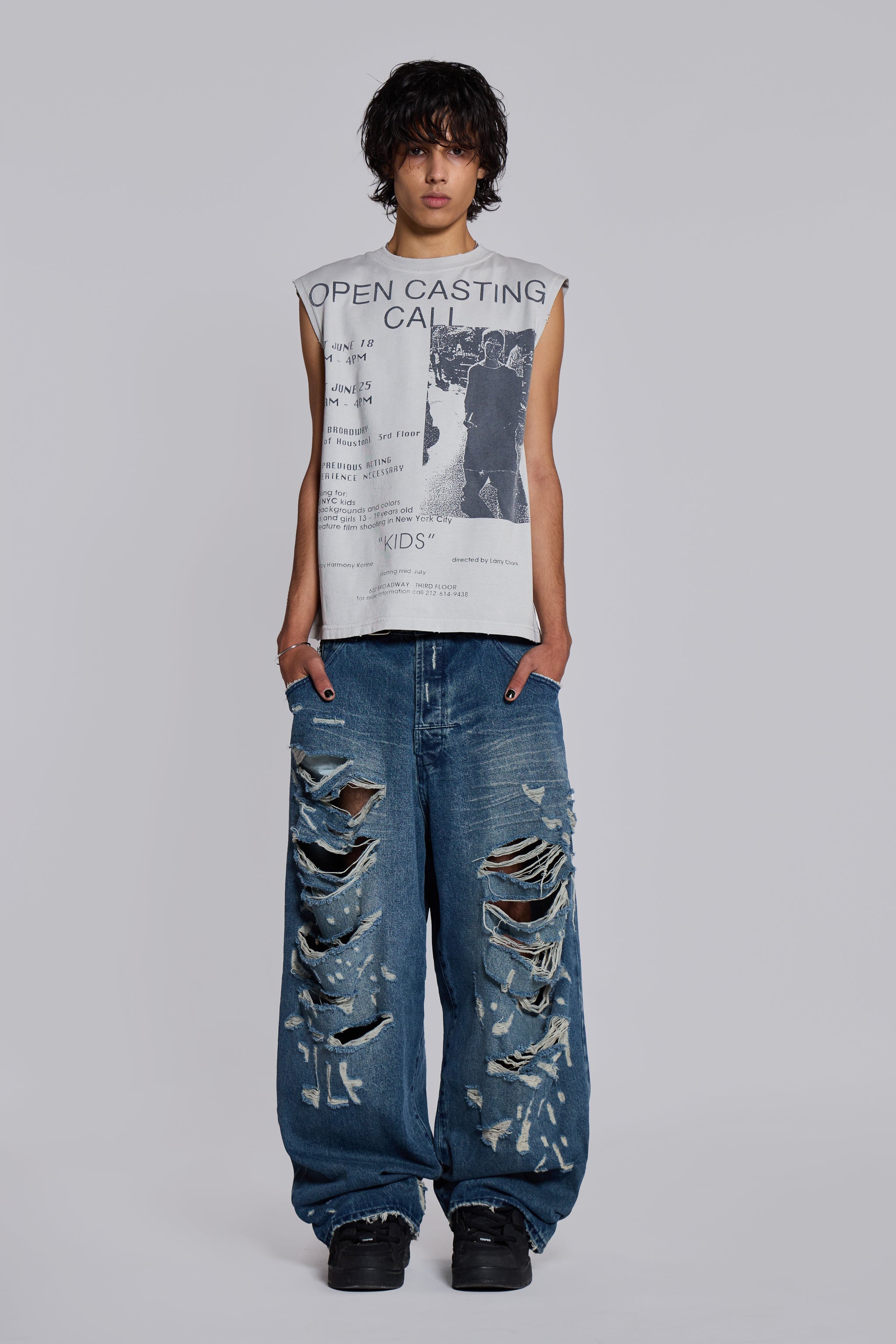 Open Casting White Tank Top