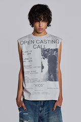 Open Casting White Tank Top