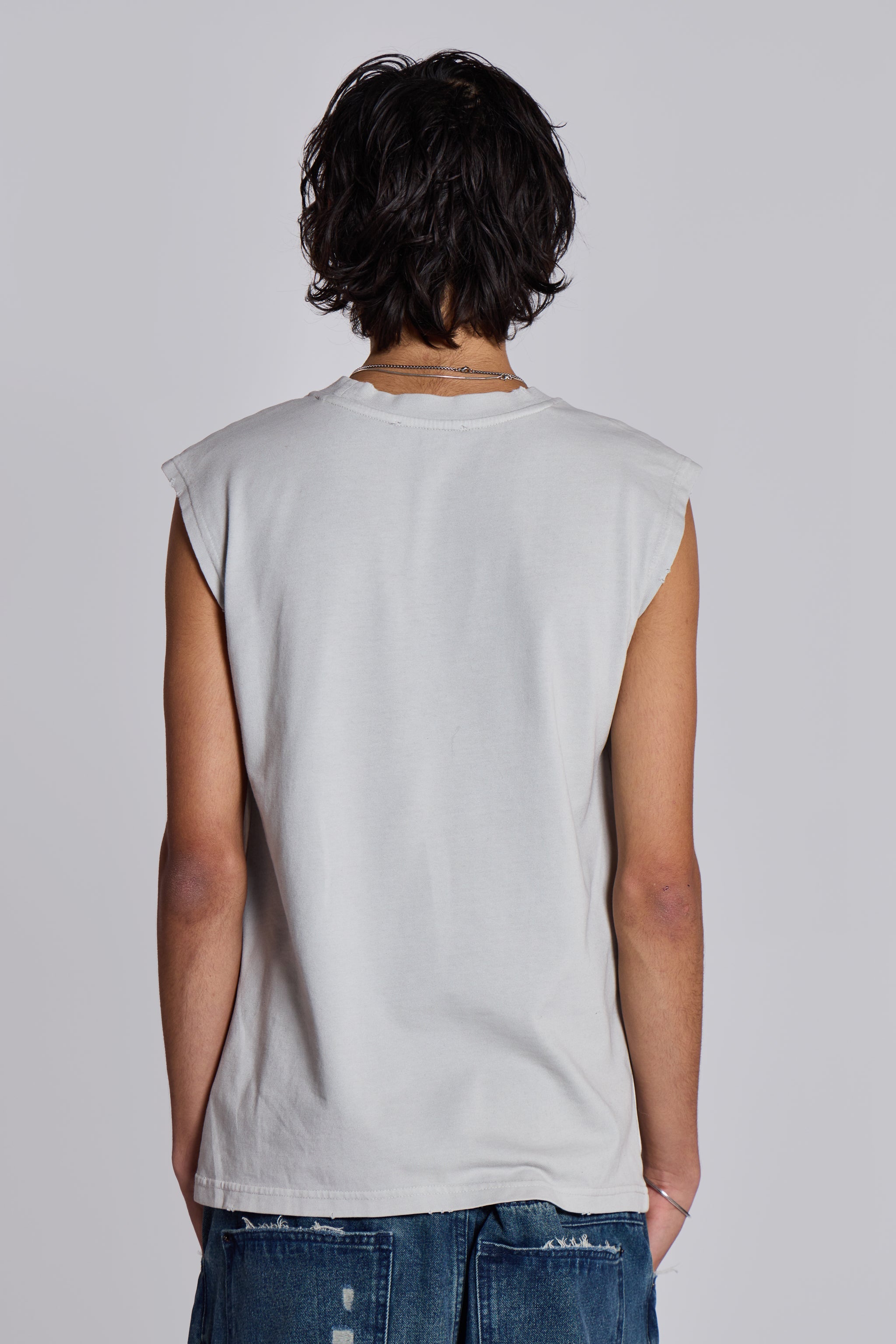 Open Casting White Tank Top